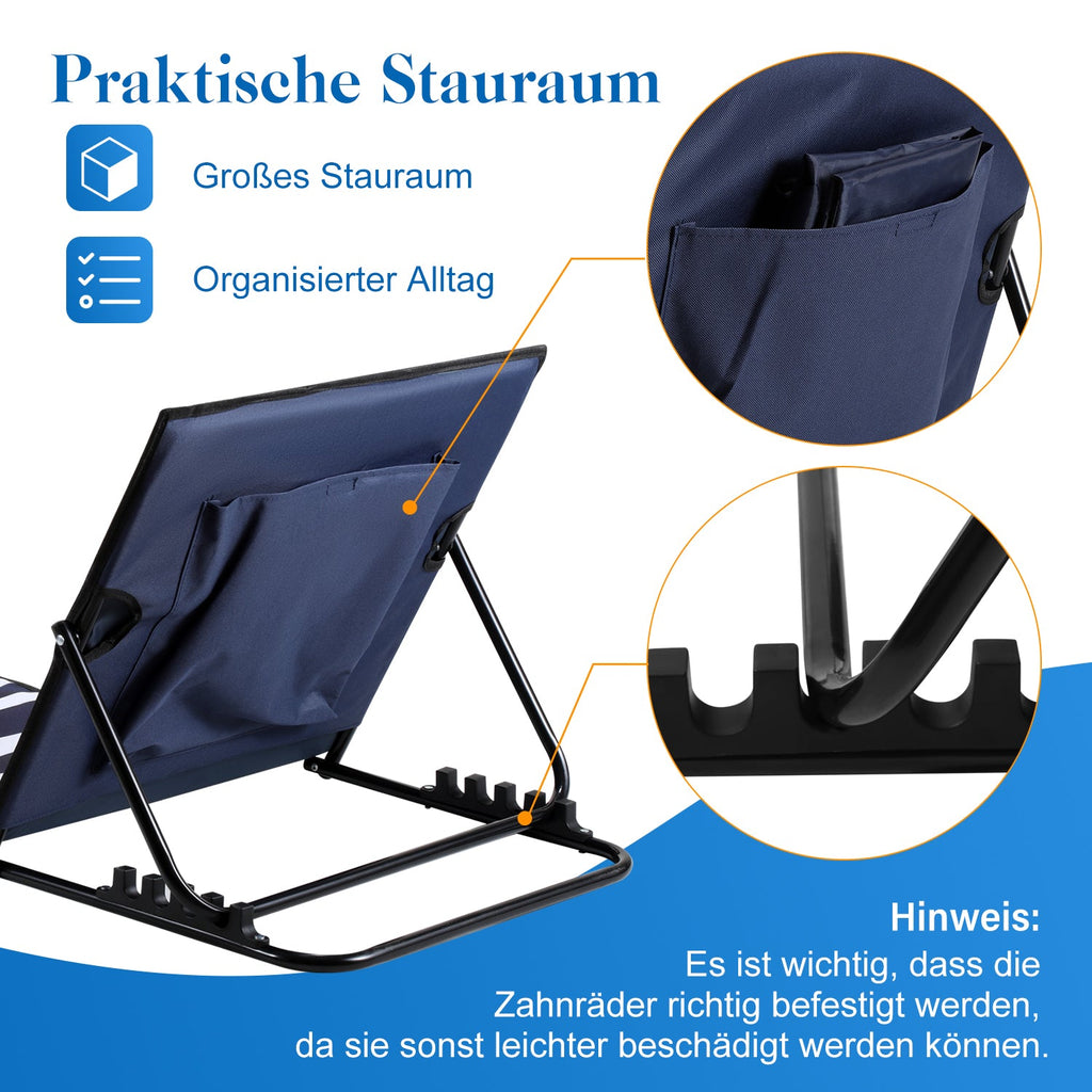 Cosmo Go Strandliegen Tragbar Strandmatte mit Einstellbar Höhe 158cm
