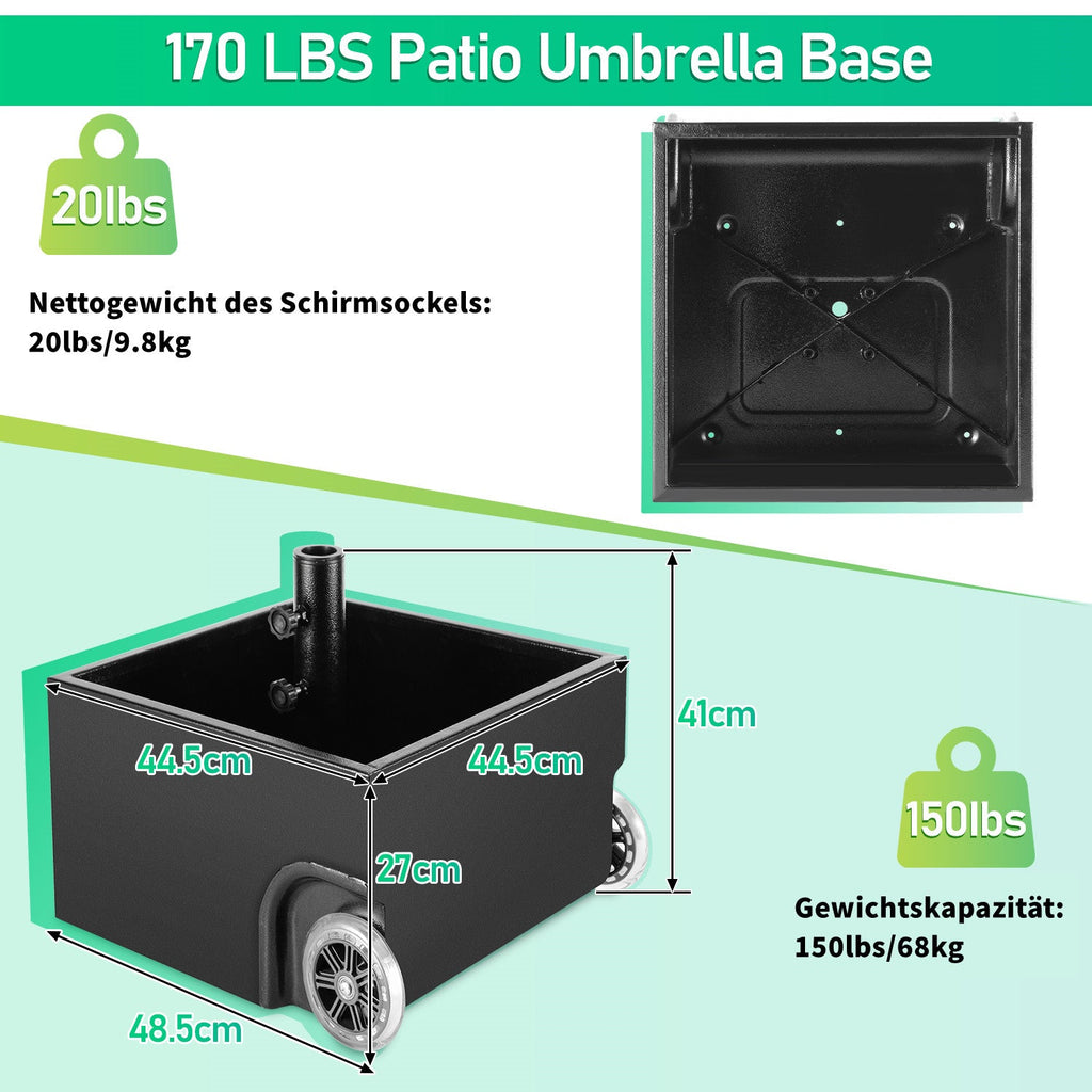 Cosmo Go Sonnenschirmständer Schirmständer mit Rollen