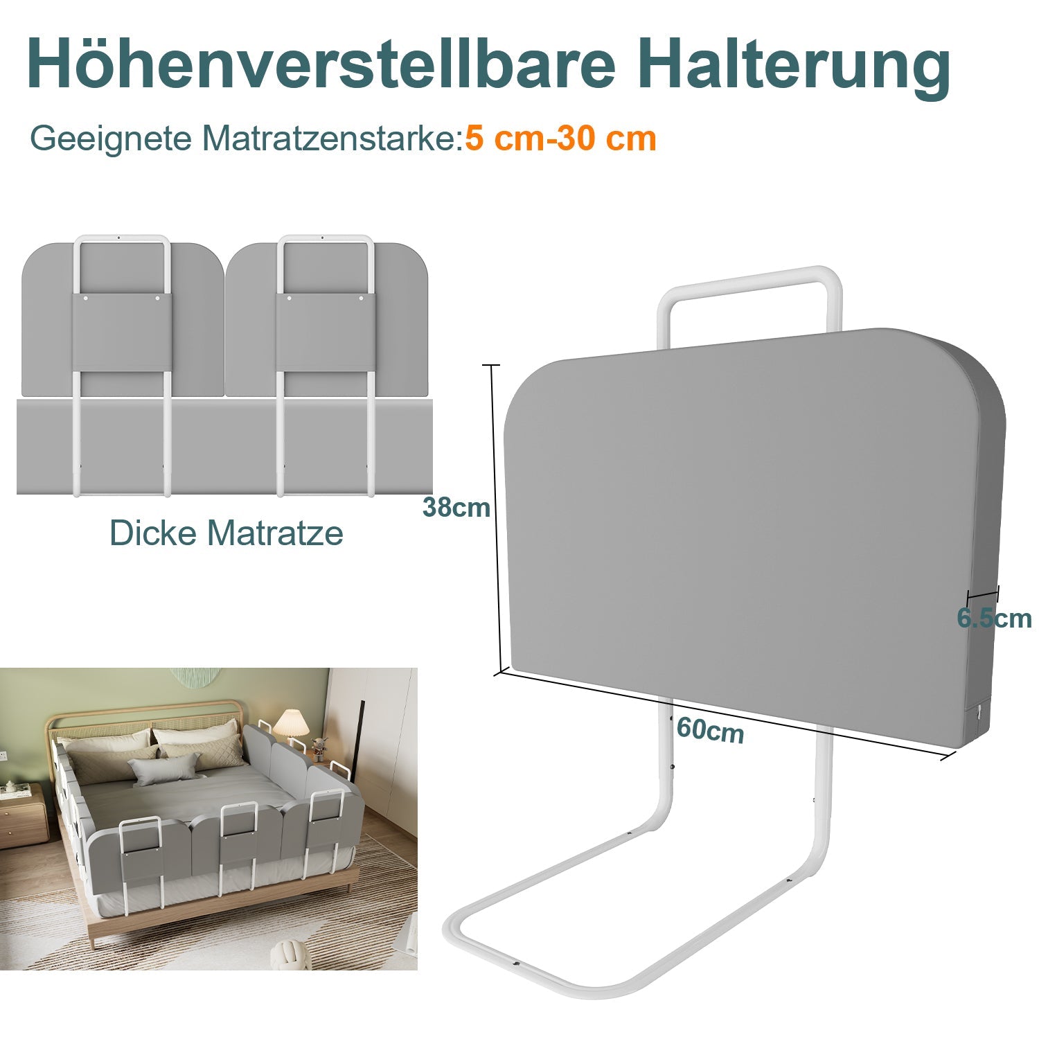 Cosmo Go Bettgitter Rausfallschutz 38cm Höhe