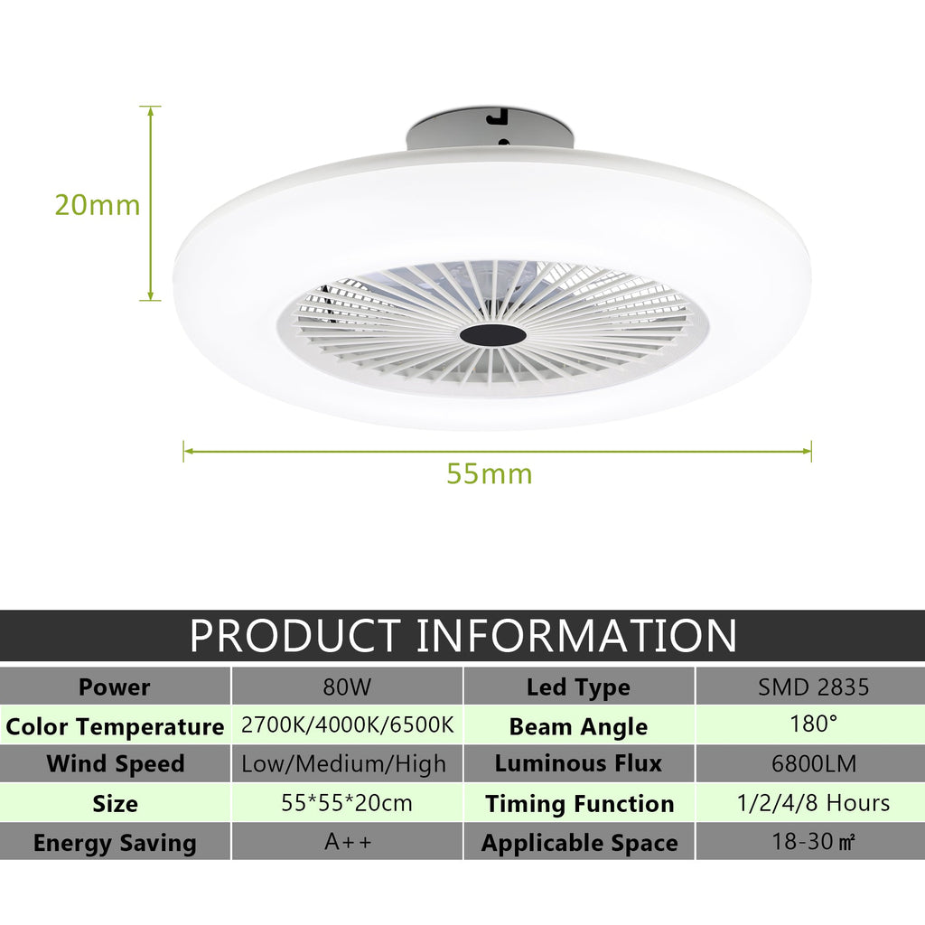 Cosmo Go Deckenventilator mit Beleuchtung 80W