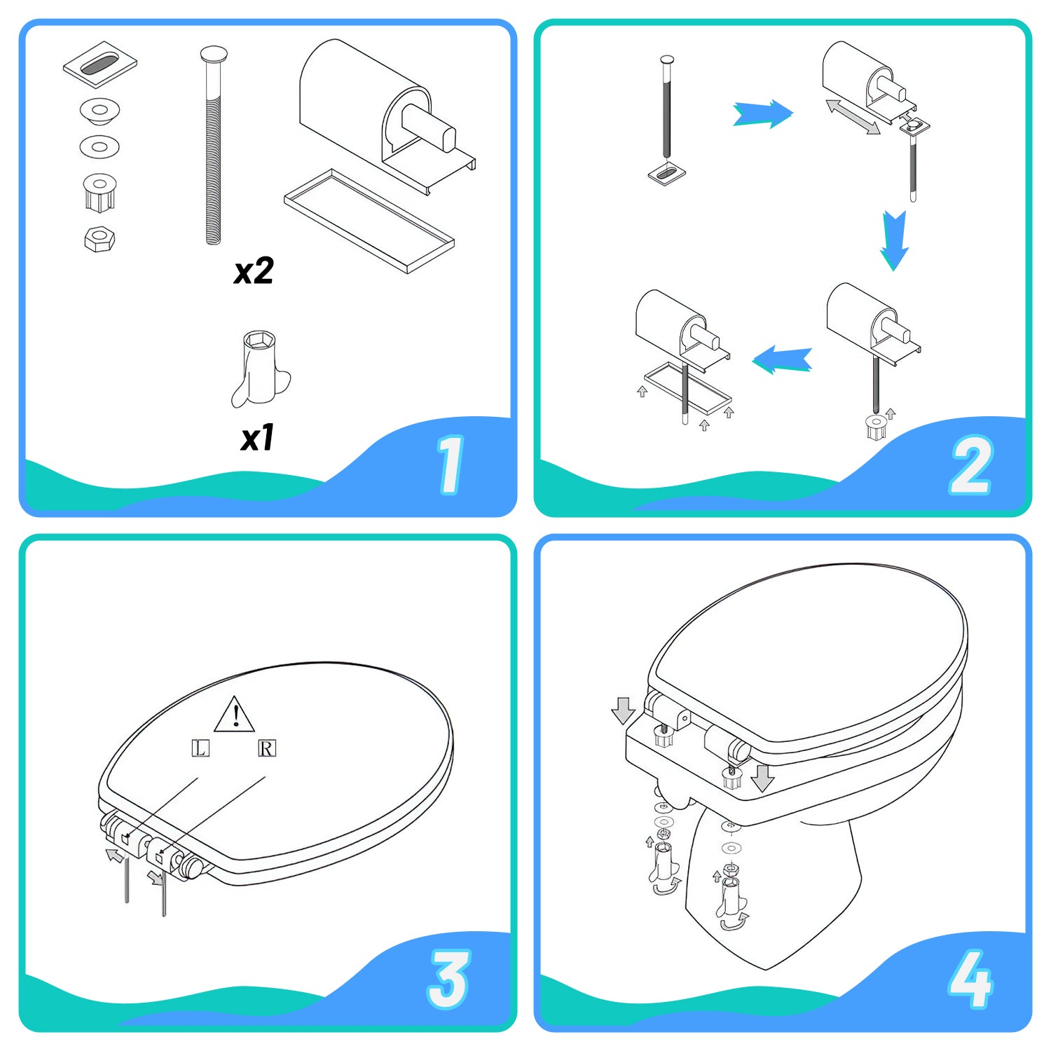 Cosmo Go Toilettendeckel WC Sitz mit Absenkautomatik O-Form