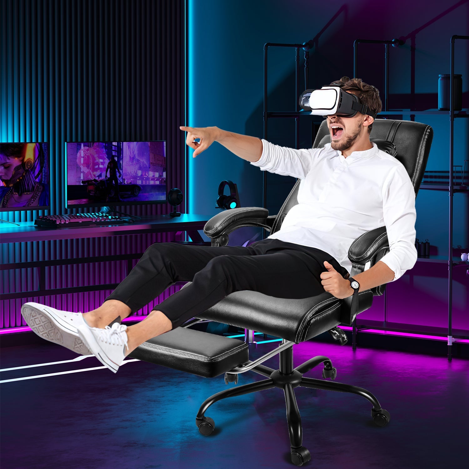 Cosmo Go Drehstuhl Höhenverstellbar Bürostuhl 360° frei Drehbar mit Lendenkissen