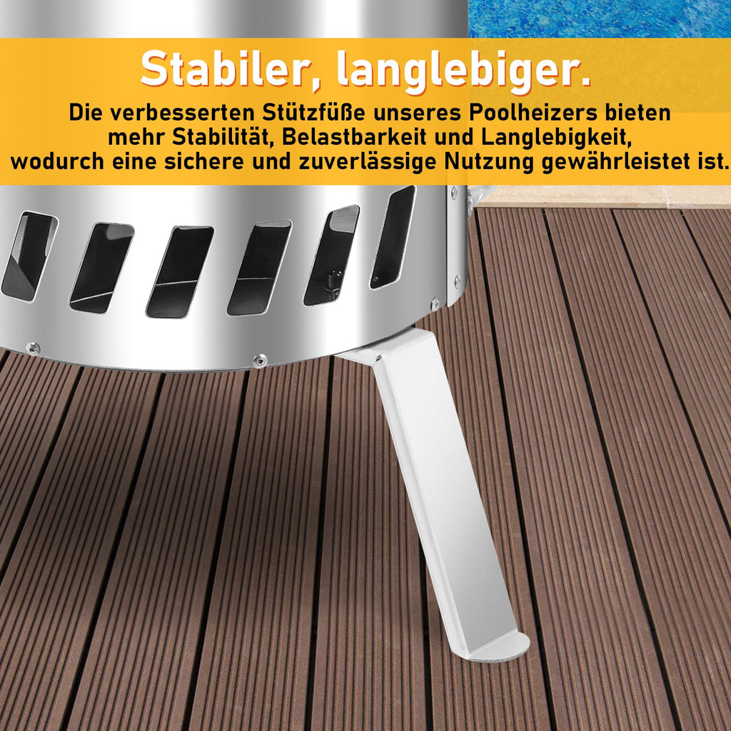 Cosmo Go Poolheizung Brennholz Feuer Feuertonne Edelstahl