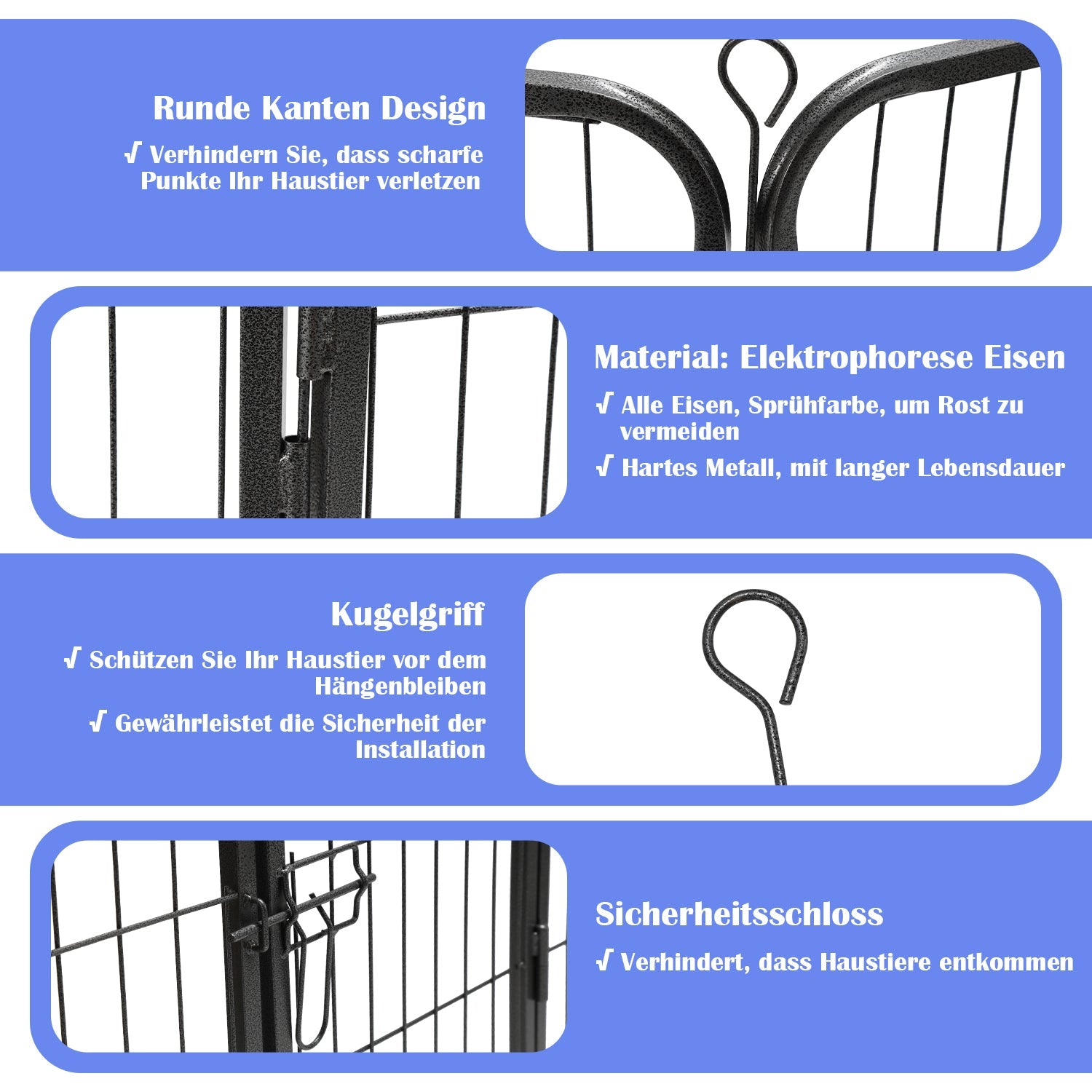 Cosmo Go Welpenlaufstall 8-teilig 60cm hoch Faltbar