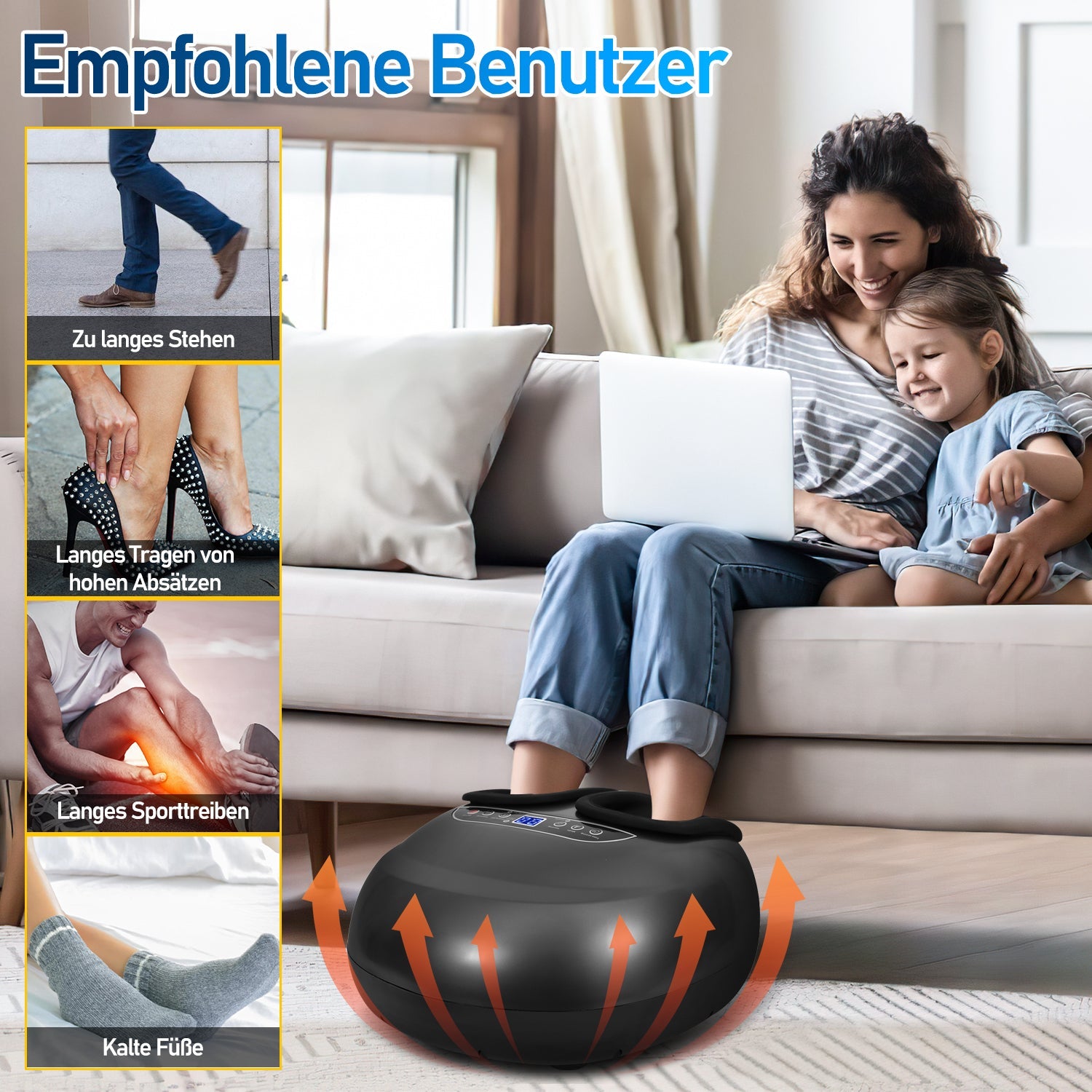 Cosmo Go Fußmassagegerät mit Heizfunktion Knetmassage