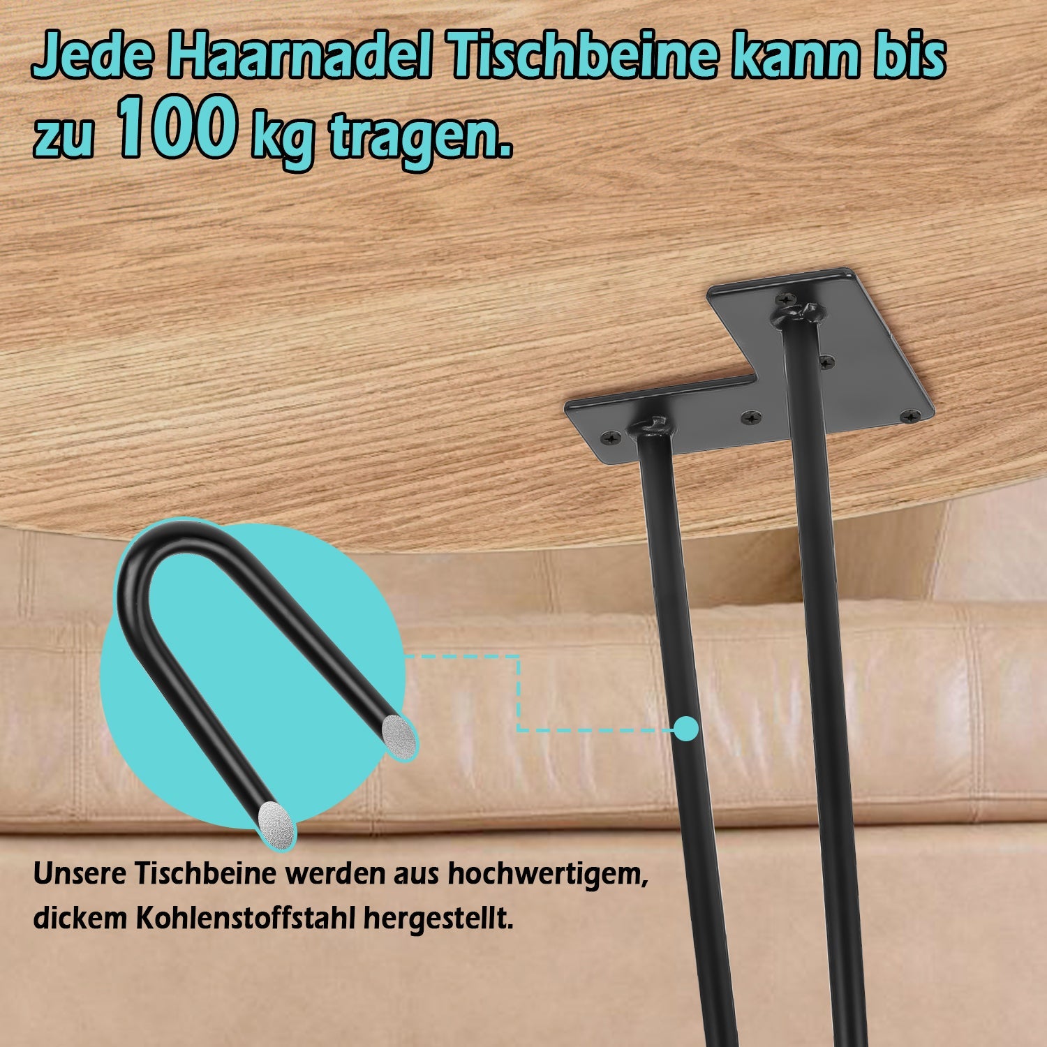 Cosmo Go Hairpin Legs Tischbeine Metall schwarz