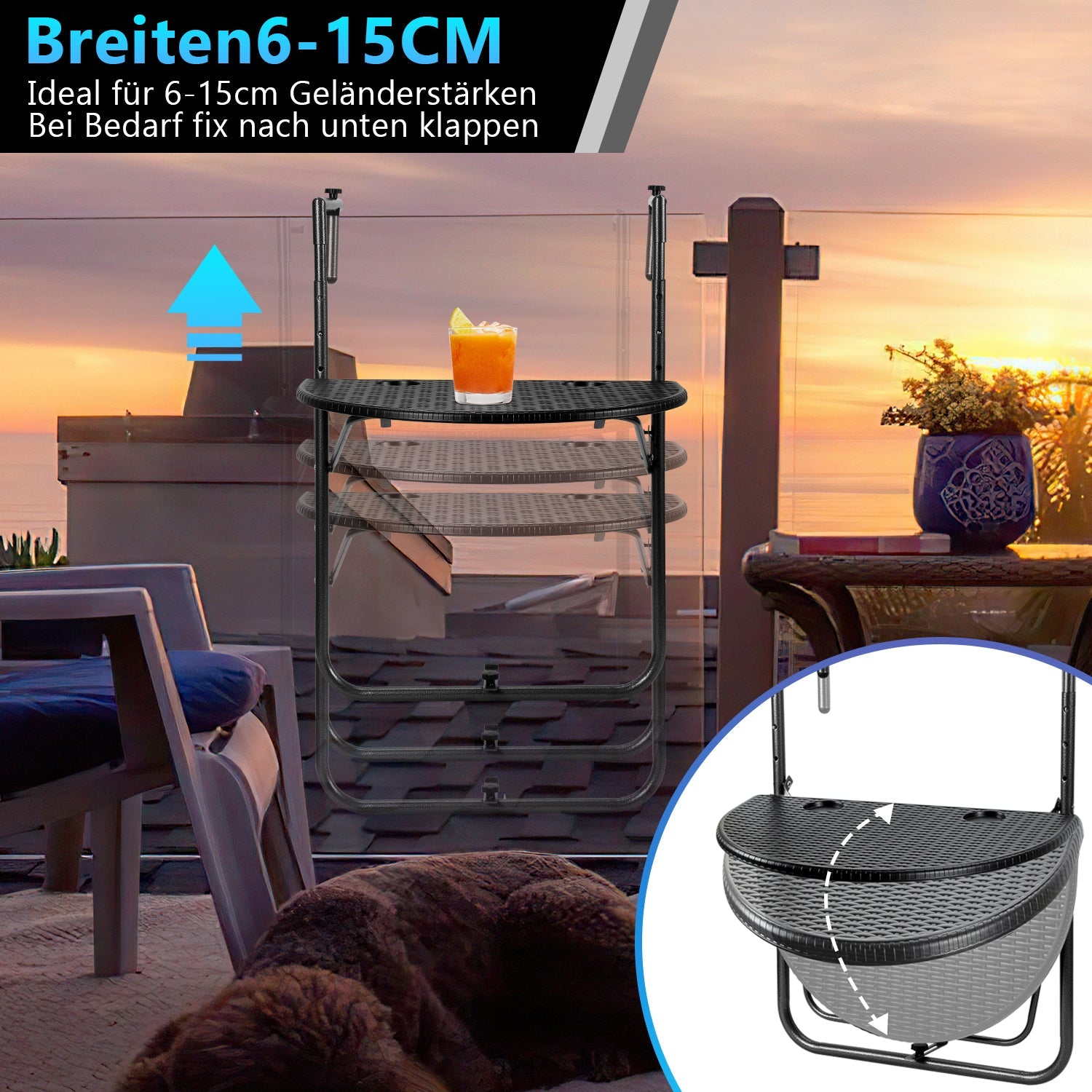 Cosmo Go Balkonhängetisch klappbar Balkontisch