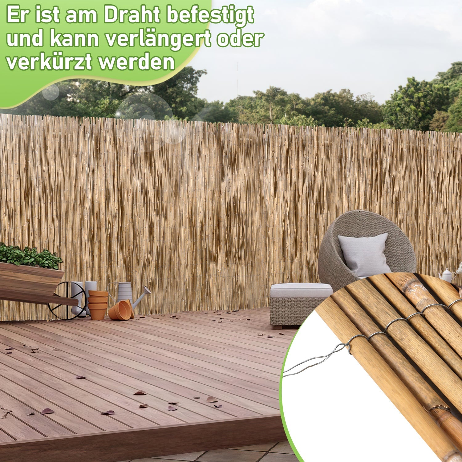 Cosmo Go Schilfrohrmatte Reedmatte Sichtschutz