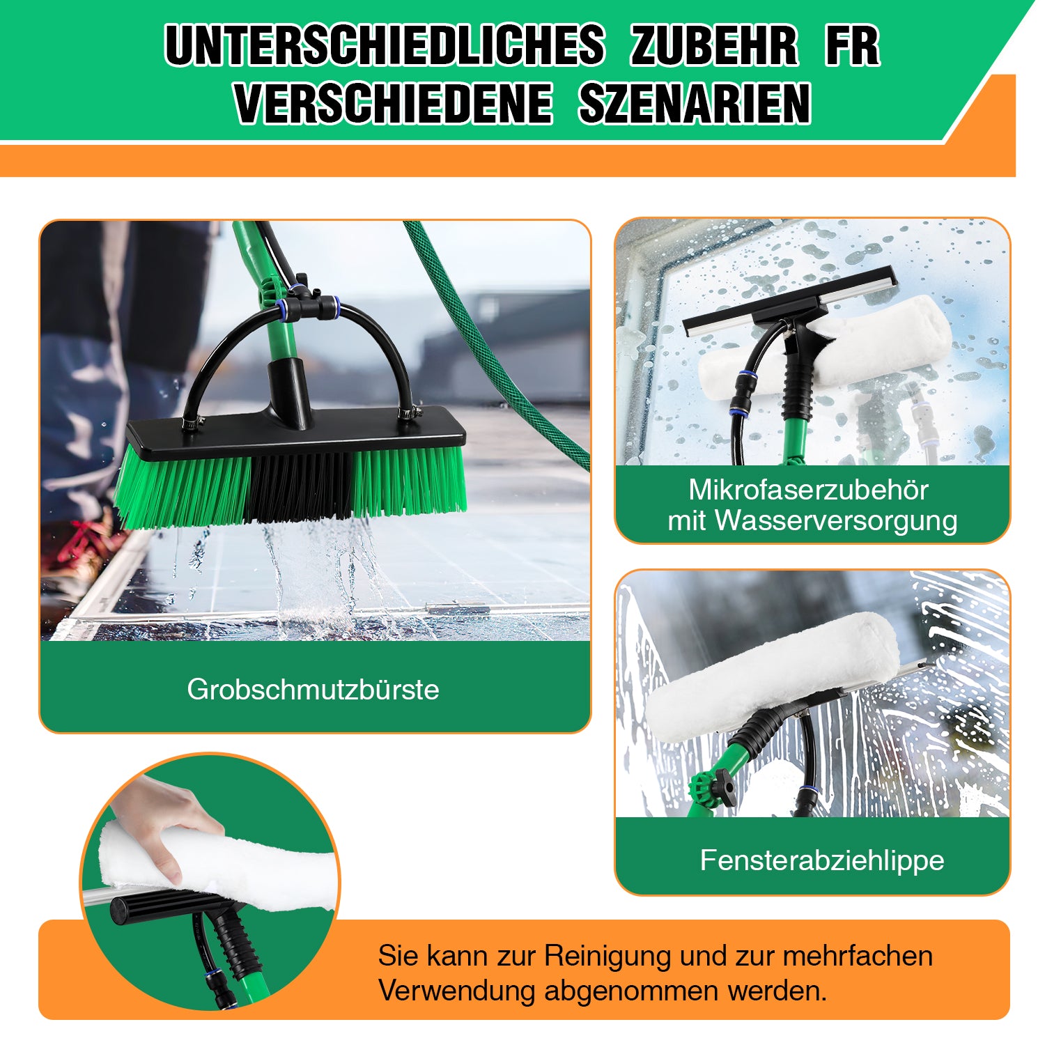 Cosmo Go Teleskop Waschbürste mit Teleskopstiel 3.6m/4.8m