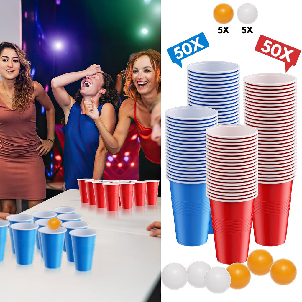 Cosmo Go Pong-Becher-Set 100 Partybecher und 10 Bälle