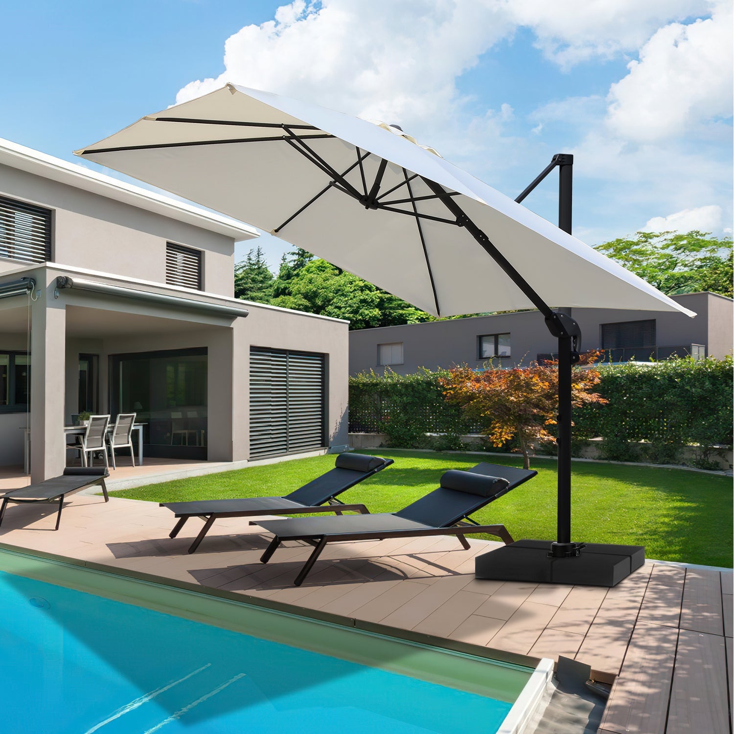 Cosmo Go Ampelschirm 300 x 300 cm Sonnenschirm 360° Drehbar