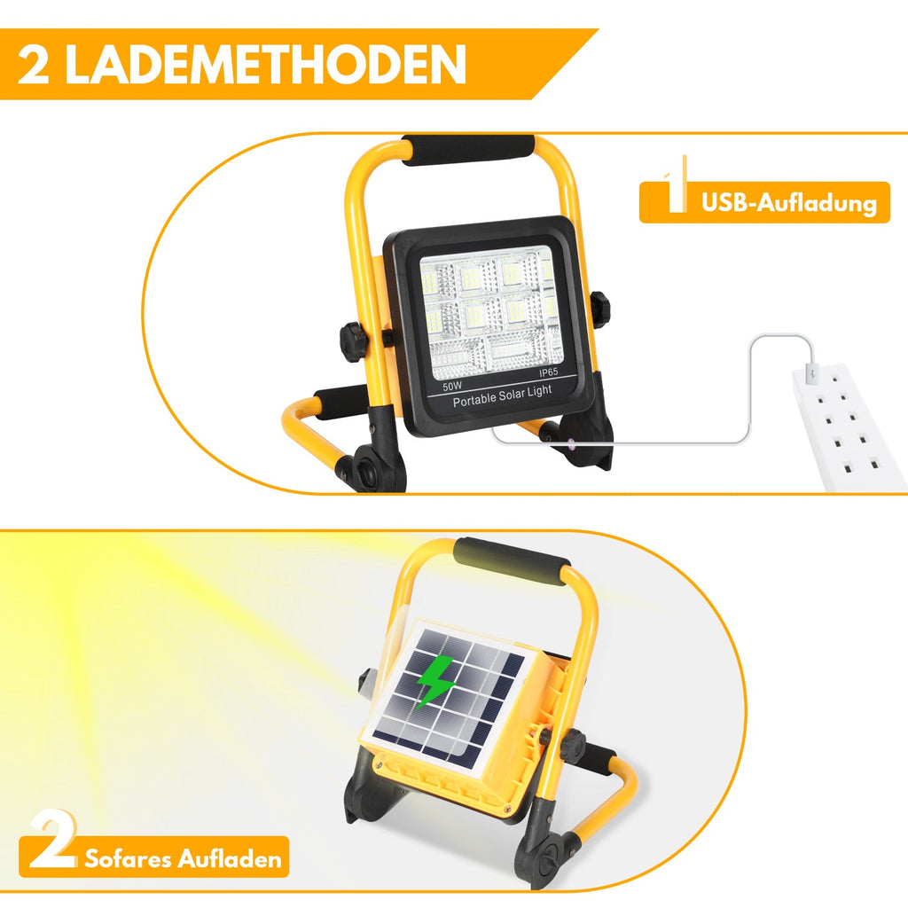 Cosmo Go LED Akku Fluter Baustrahler Solar 50W/100W