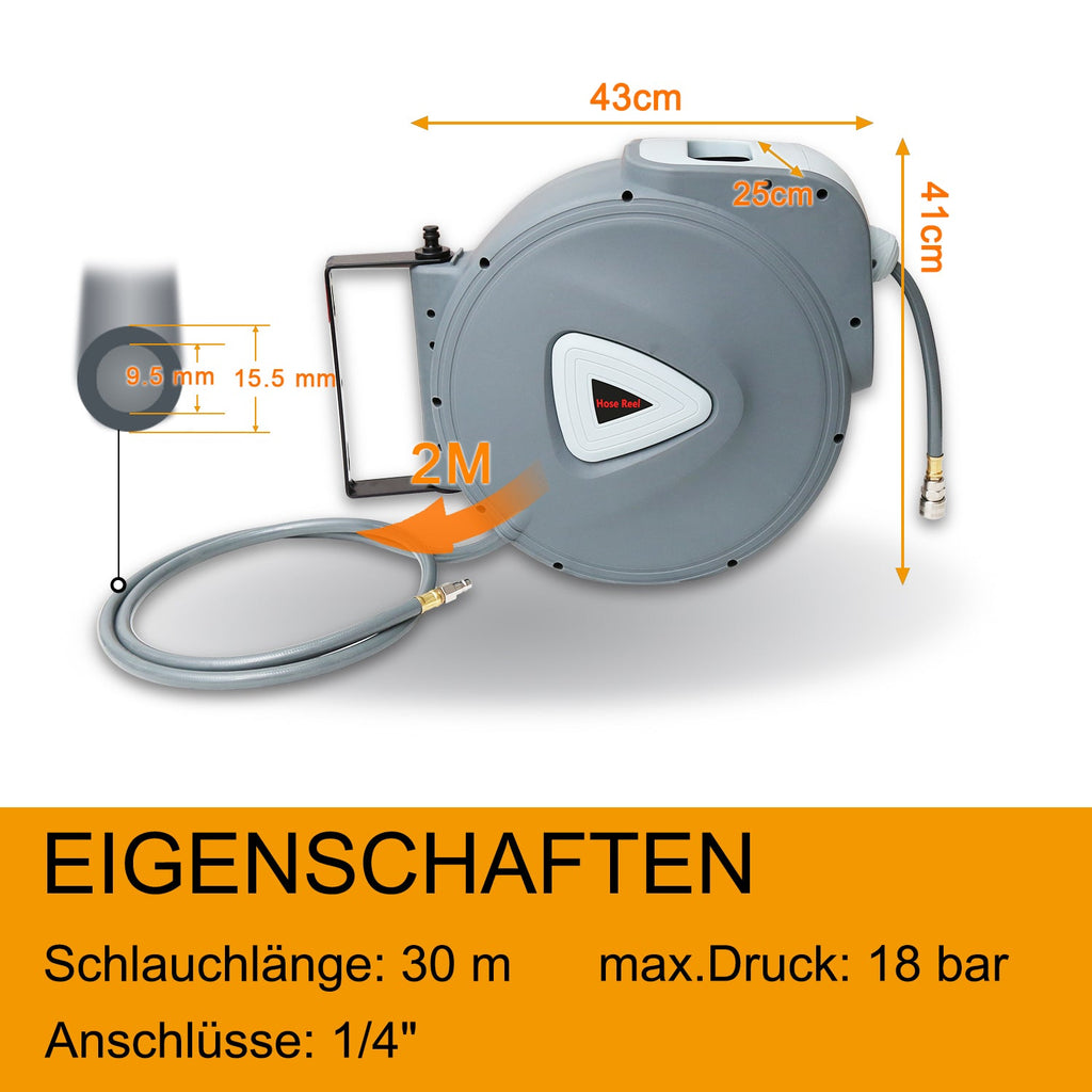 Cosmo Go Druckluftschlauch Aufroller automatisch 10-30m