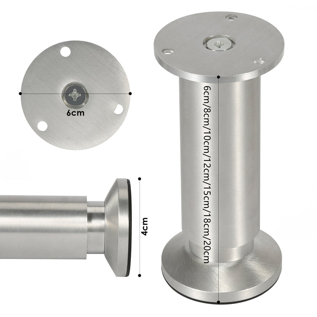 Cosmo Go 4er Set Möbelfüße Aluminium Höhenverstellbar