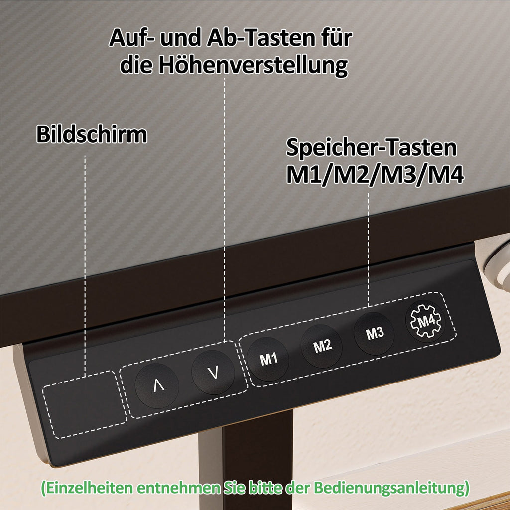 Cosmo Go Höhenverstellbarer Schreibtisch Elektrisch Tischgestell bis 70kg belastbar