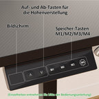 Cosmo Go Höhenverstellbarer Schreibtisch Elektrisch Tischgestell bis 70kg belastbar