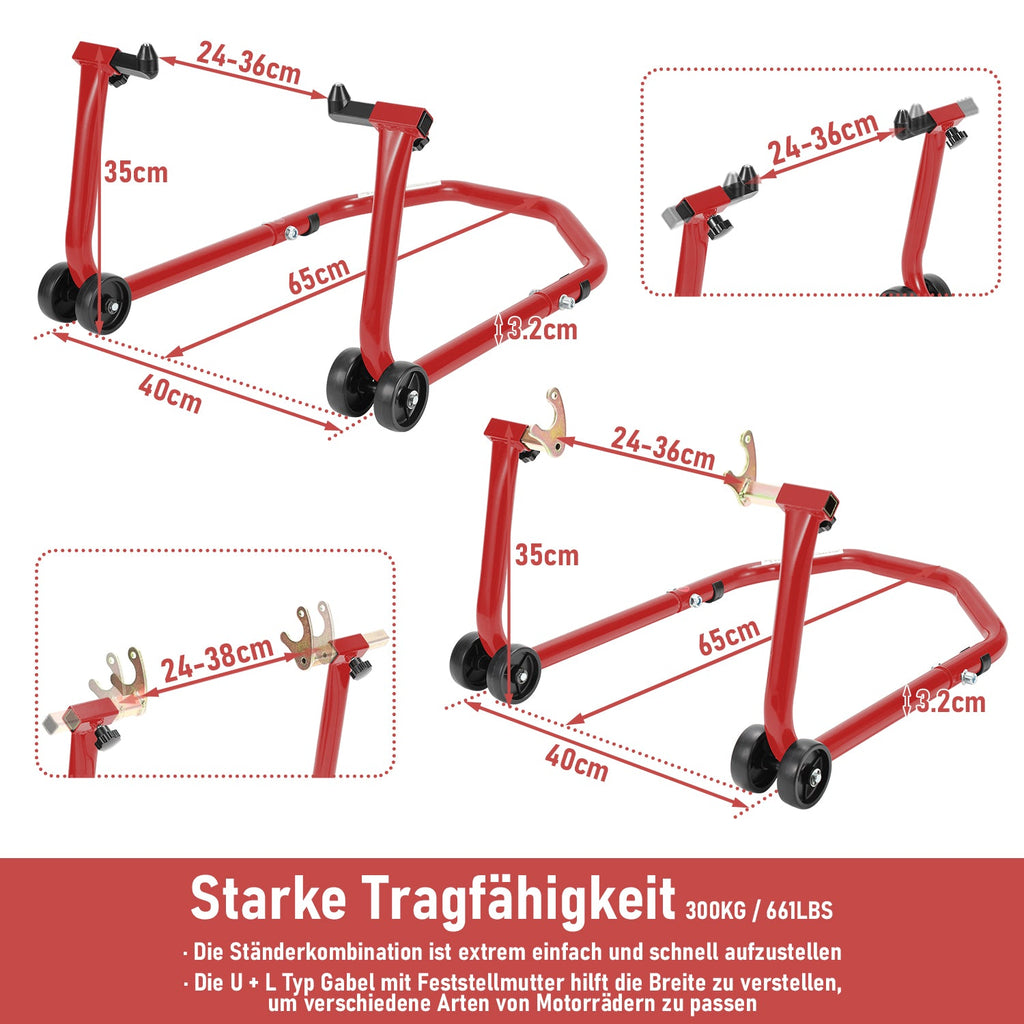 Cosmo Go Motorradständer Motorradheber Vorne/Hinten