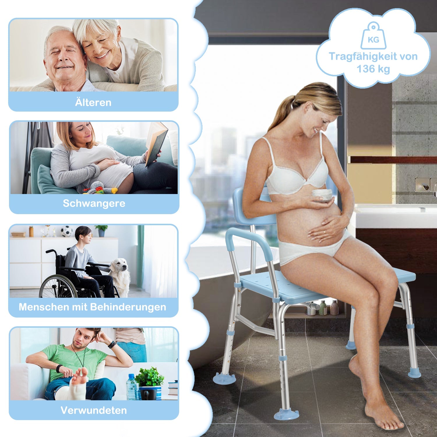 Cosmo Go Badewannensitz Duschhocker Höhenverstellbarer