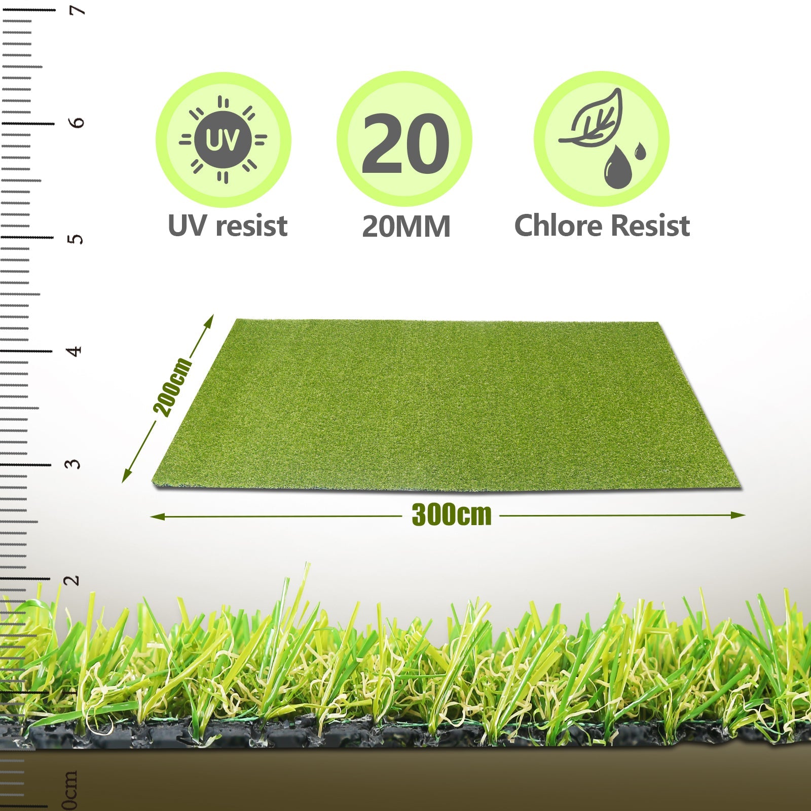 Cosmo Go Kunstrasen Rasenteppich 200x100 cm/200x300 cm