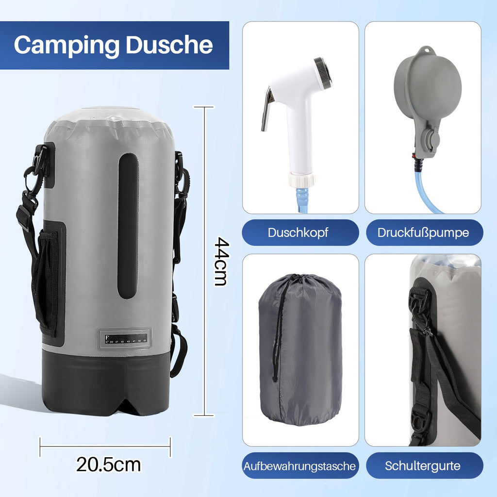 Cosmo Go Campingdusche 12L Tragbarmit Fusspumpe