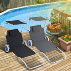 Cosmo Go Sonnenliege klappbar Aluminium mit Rollen und Sonnendach