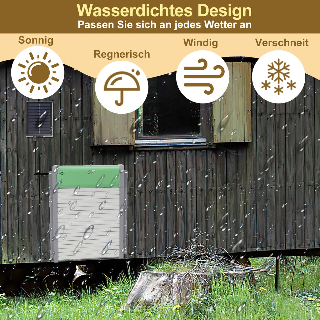 Cosmo Go Automatische Hühnerklappe Solar Rolltor mit Lichtsensor und Zeitsteuerung