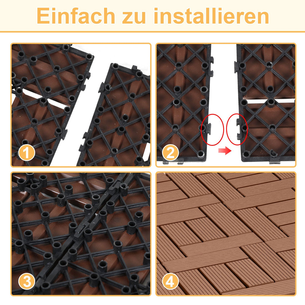 Cosmo Go WPC Terrassenfliesen Klickfliese 30x30cm 11 stk