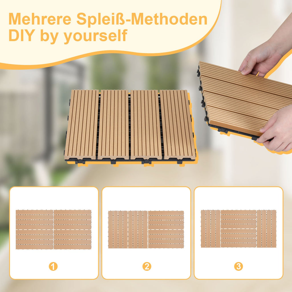 Cosmo Go WPC Terrassenfliesen Klickfliese 30x60cm 6stk