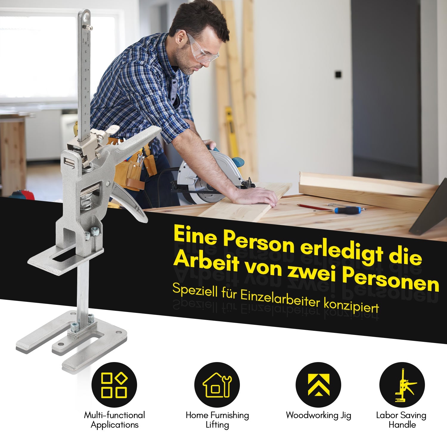 Cosmo Go Handwerkzeugheber Arm Arbeitssparender mit Skala 2 Stück