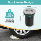 Cosmo Go LED Bodeneinbaustrahler 3W Naturweiß mit Mattierten Ersatzlinsen