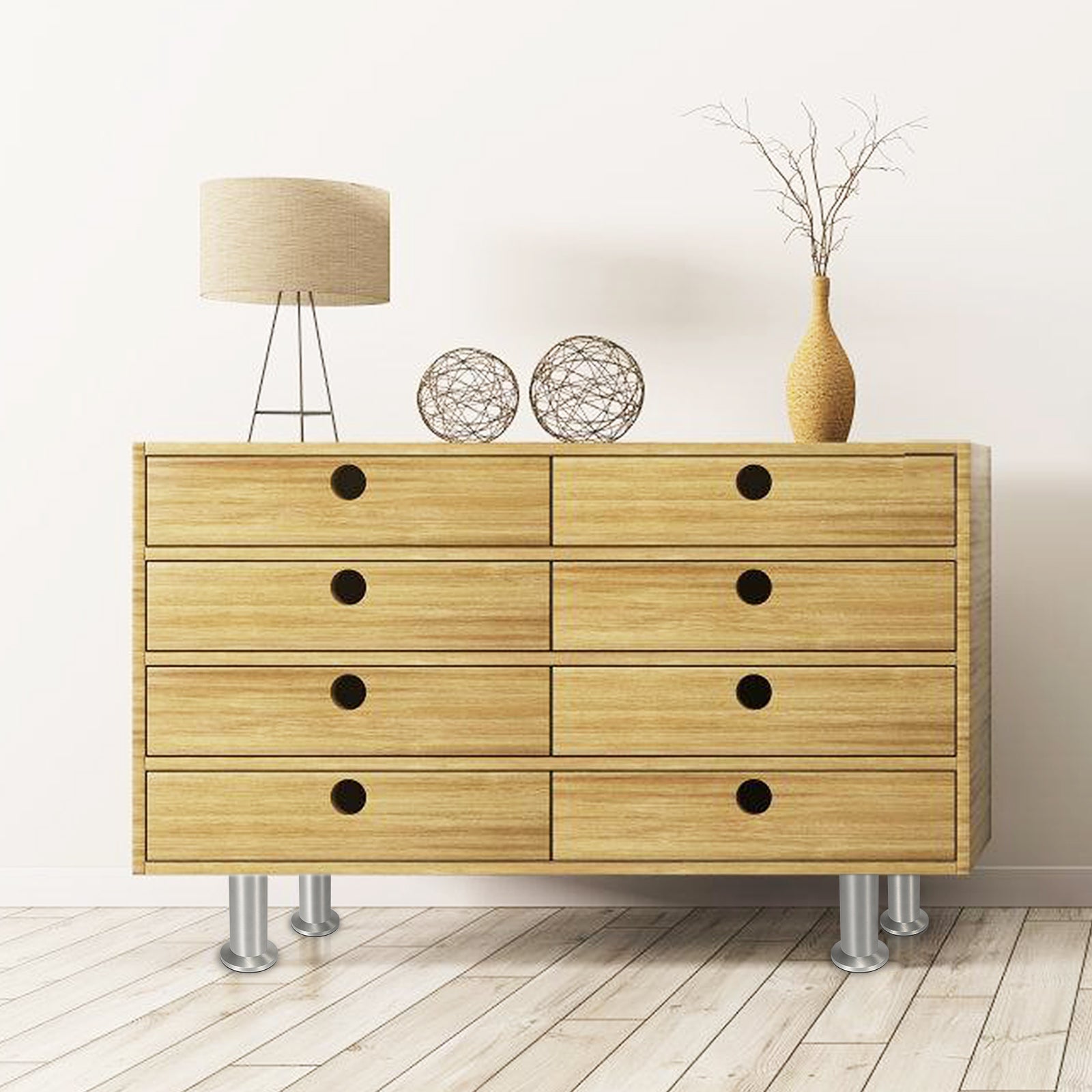 Cosmo Go 4er Set Möbelfüße Aluminium Höhenverstellbar