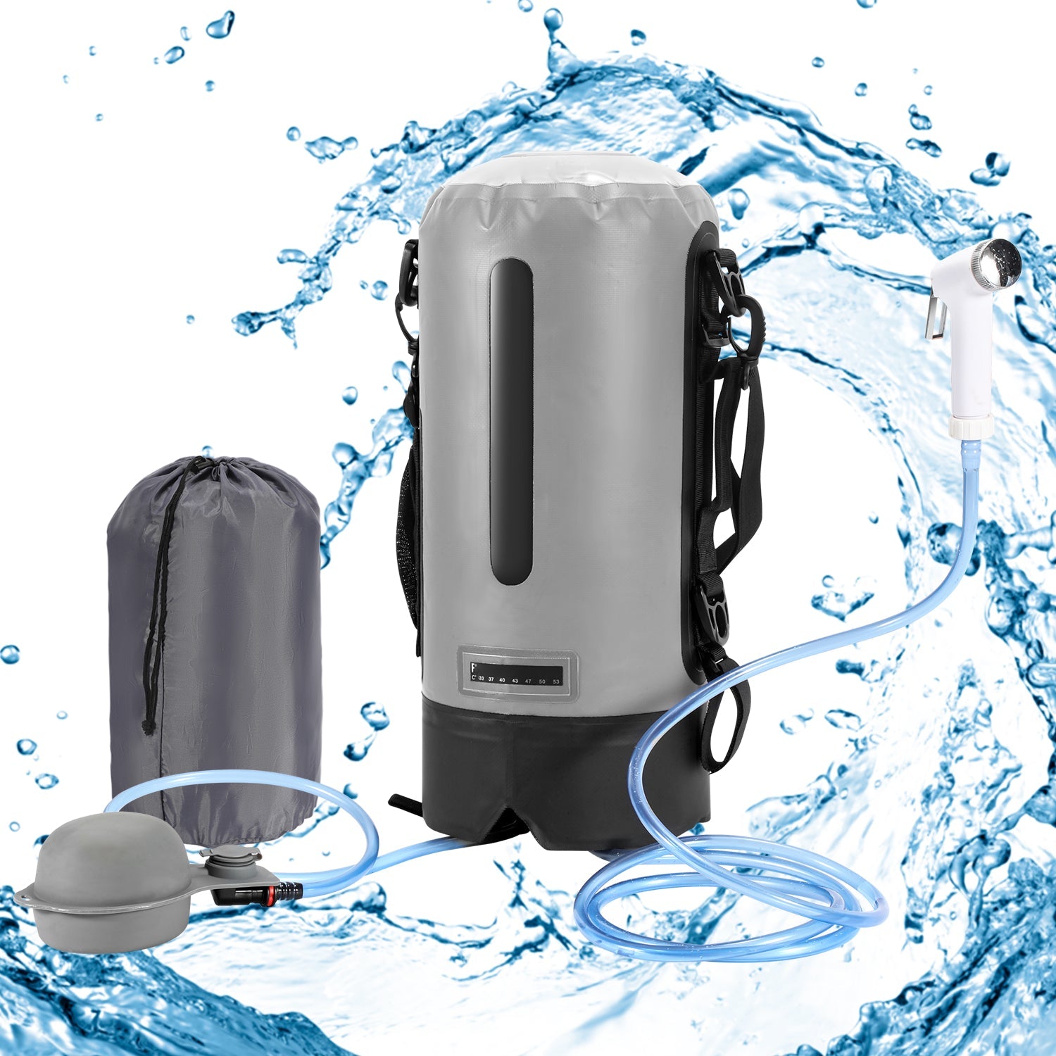 Cosmo Go Campingdusche 12L Tragbarmit Fusspumpe