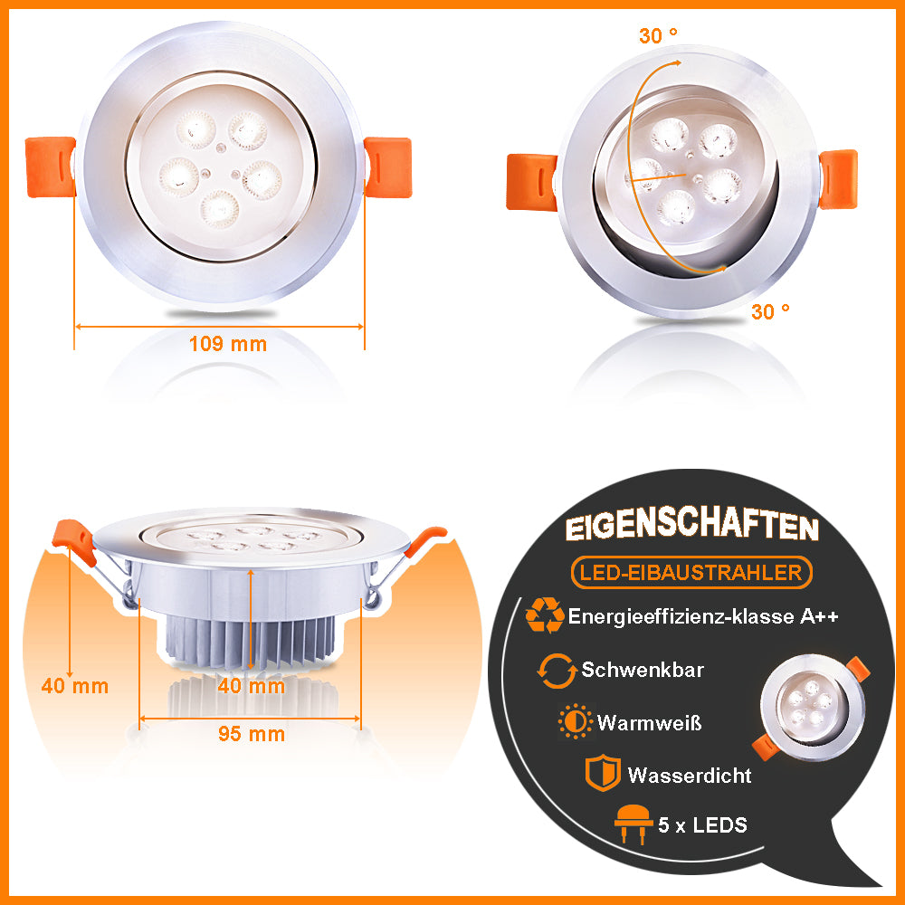 Cosmo Go LED Einbaustrahler 3W/5W/7W Kaltweiß/Warmweiß
