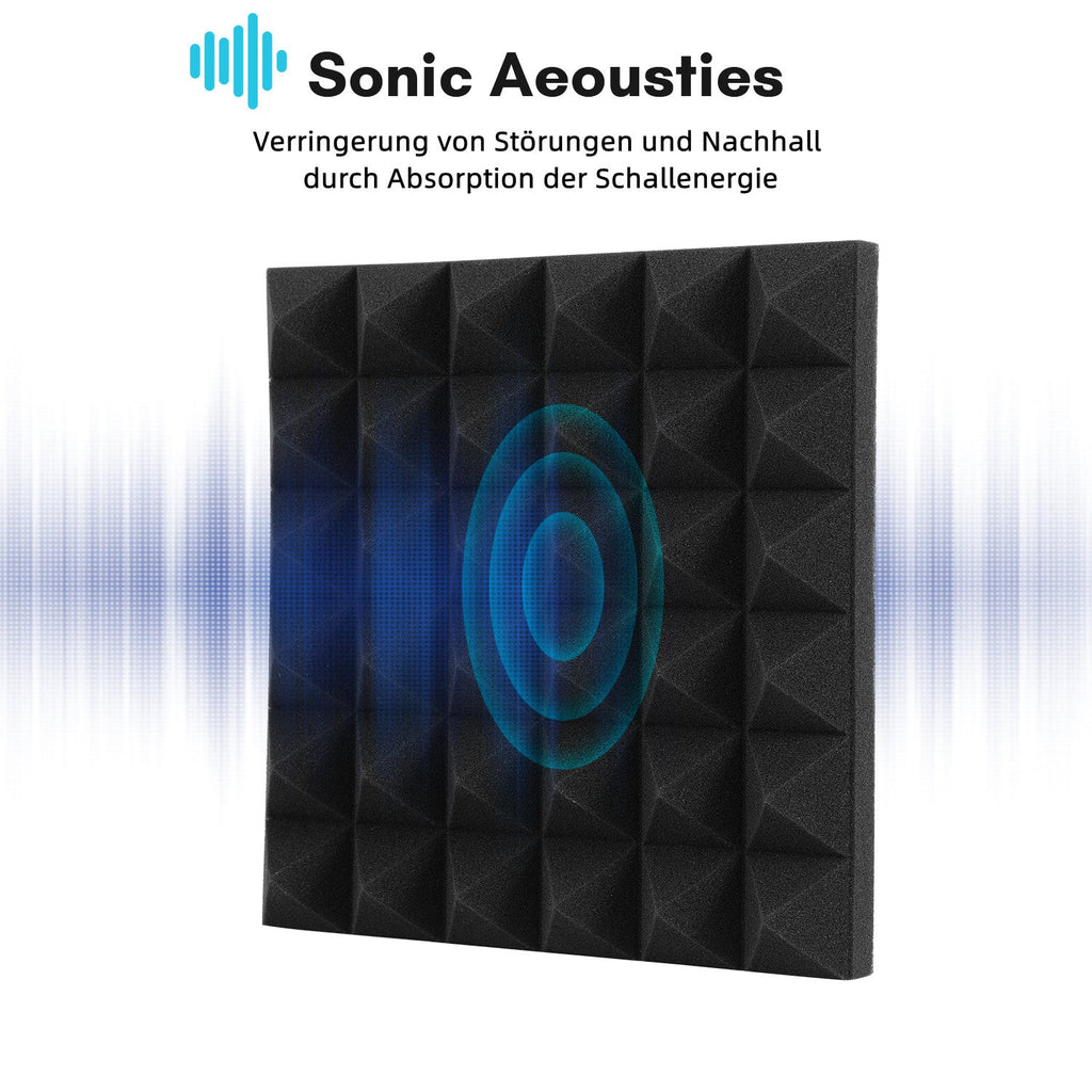 Cosmo Go Akustikschaumstoff Selbstklebend 3D Hochdichte Pyramide