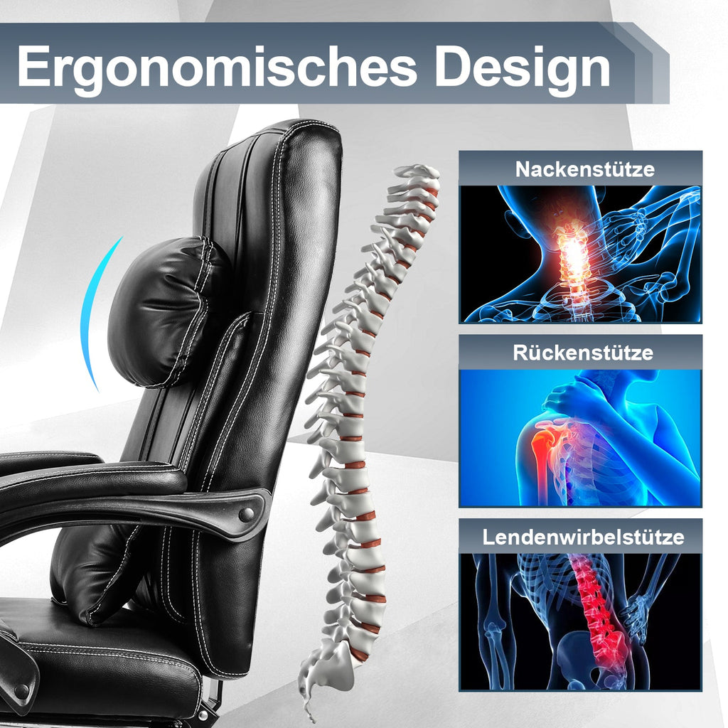 Cosmo Go Drehstuhl Höhenverstellbar Bürostuhl 360° frei Drehbar mit Lendenkissen