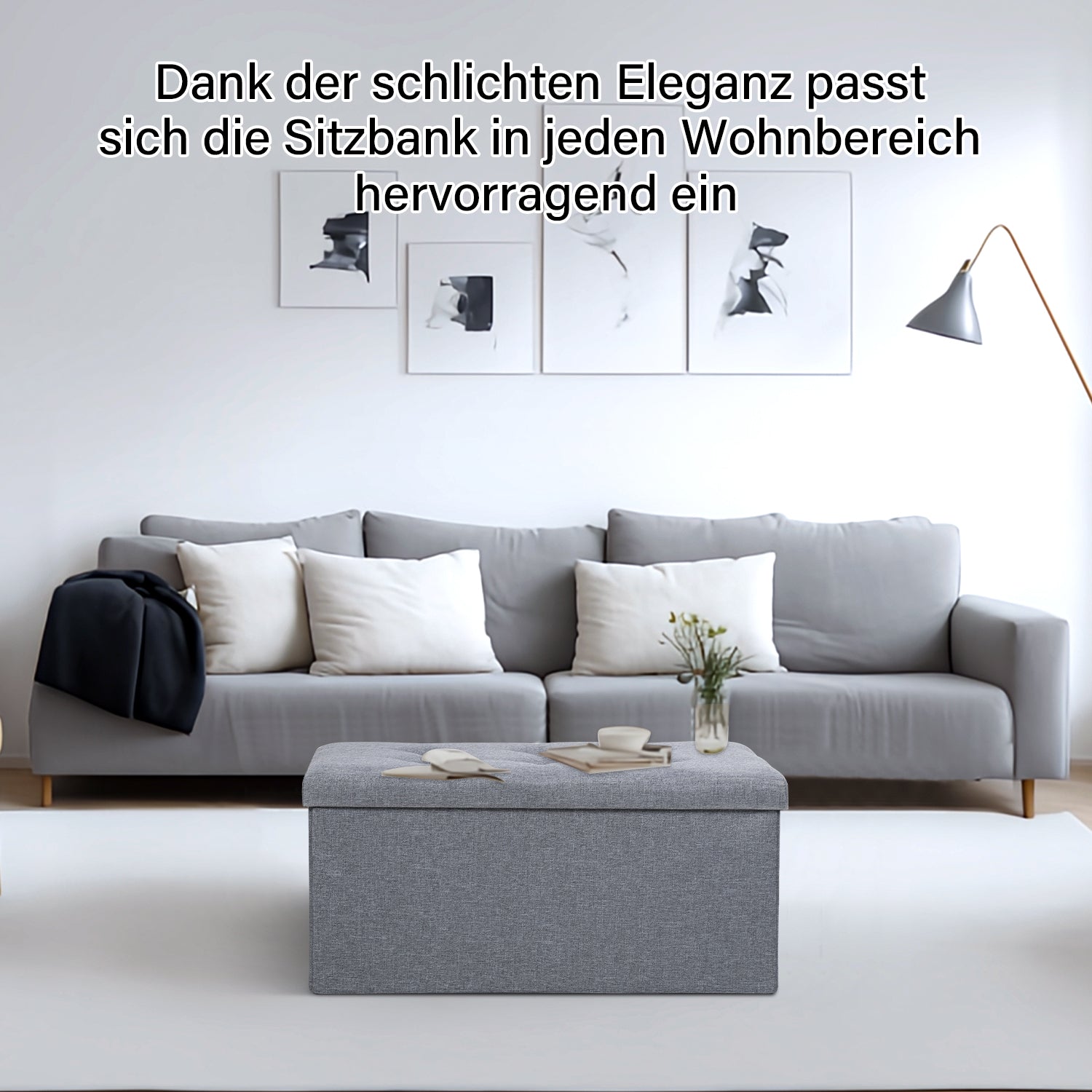 Cosmo Go Sitzhocker mit Stauraum Aufbewahrungsbox 76x38x38cm