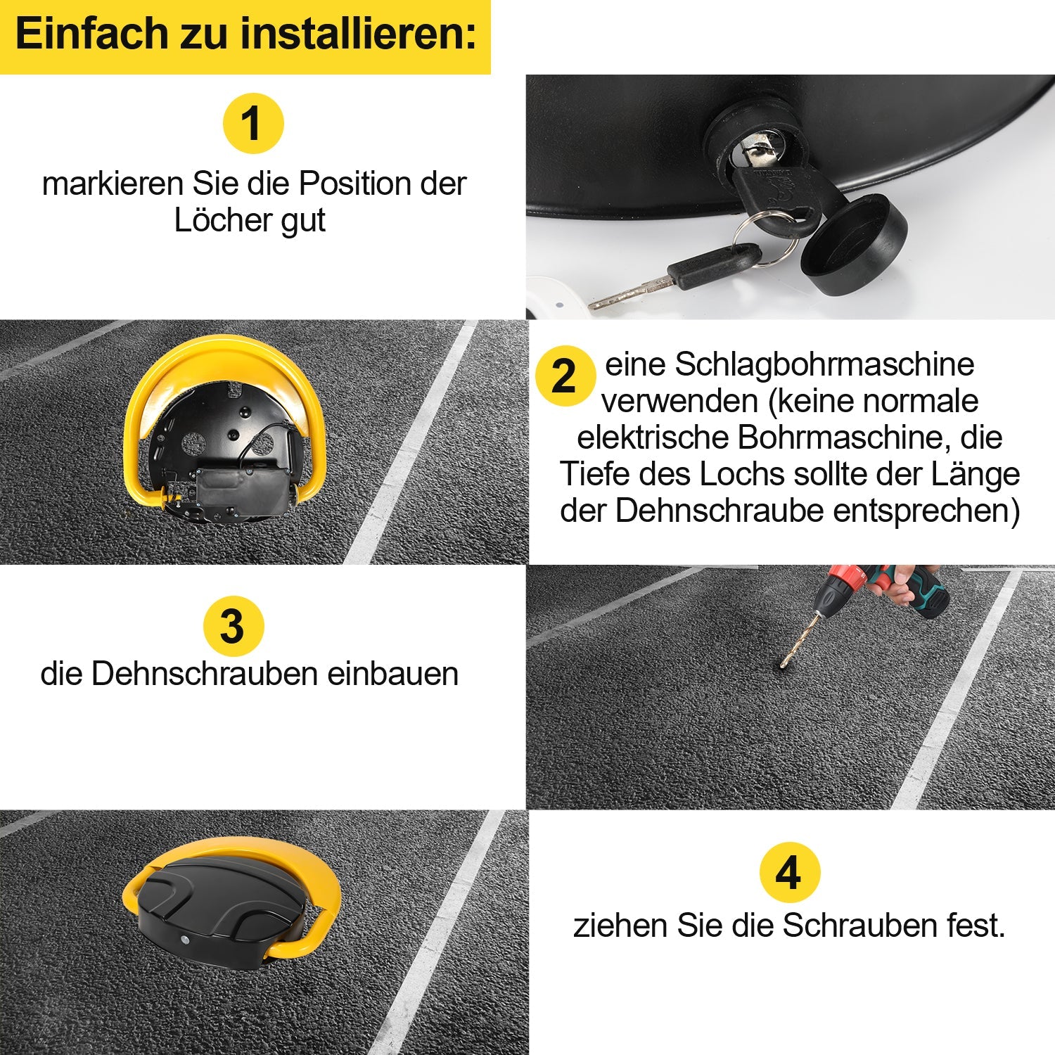 Cosmo Go Parkplatzsperre mit Fernbedienung 2 Stück