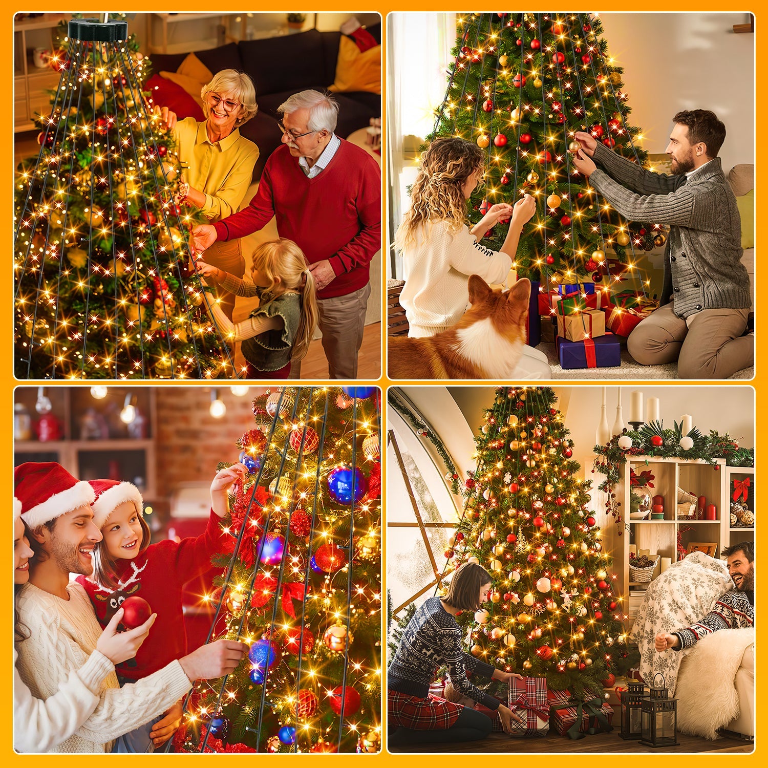 Cosmo Go LED Christbaumbeleuchtung mit Ring 280 LEDs Warmweiß IP44