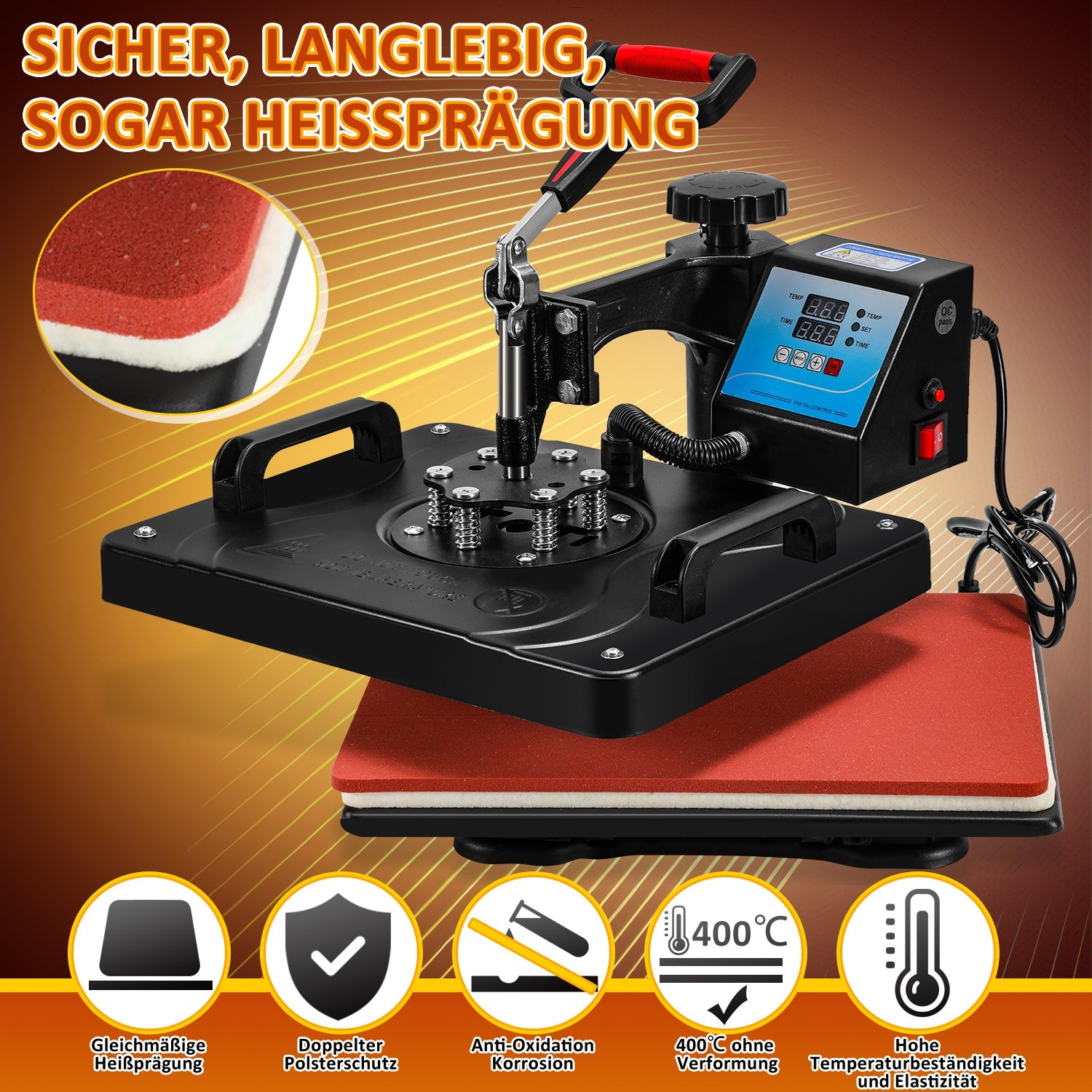 Cosmo Go Transferpresse Hitzepresse 8 IN 1 1250W