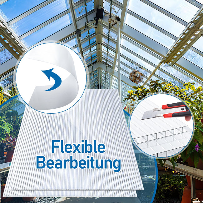 Cosmo Go Doppelstegplatte 4mm 14 Stück für Gewächshaus mit W-Clips und Z-Clips Main Image