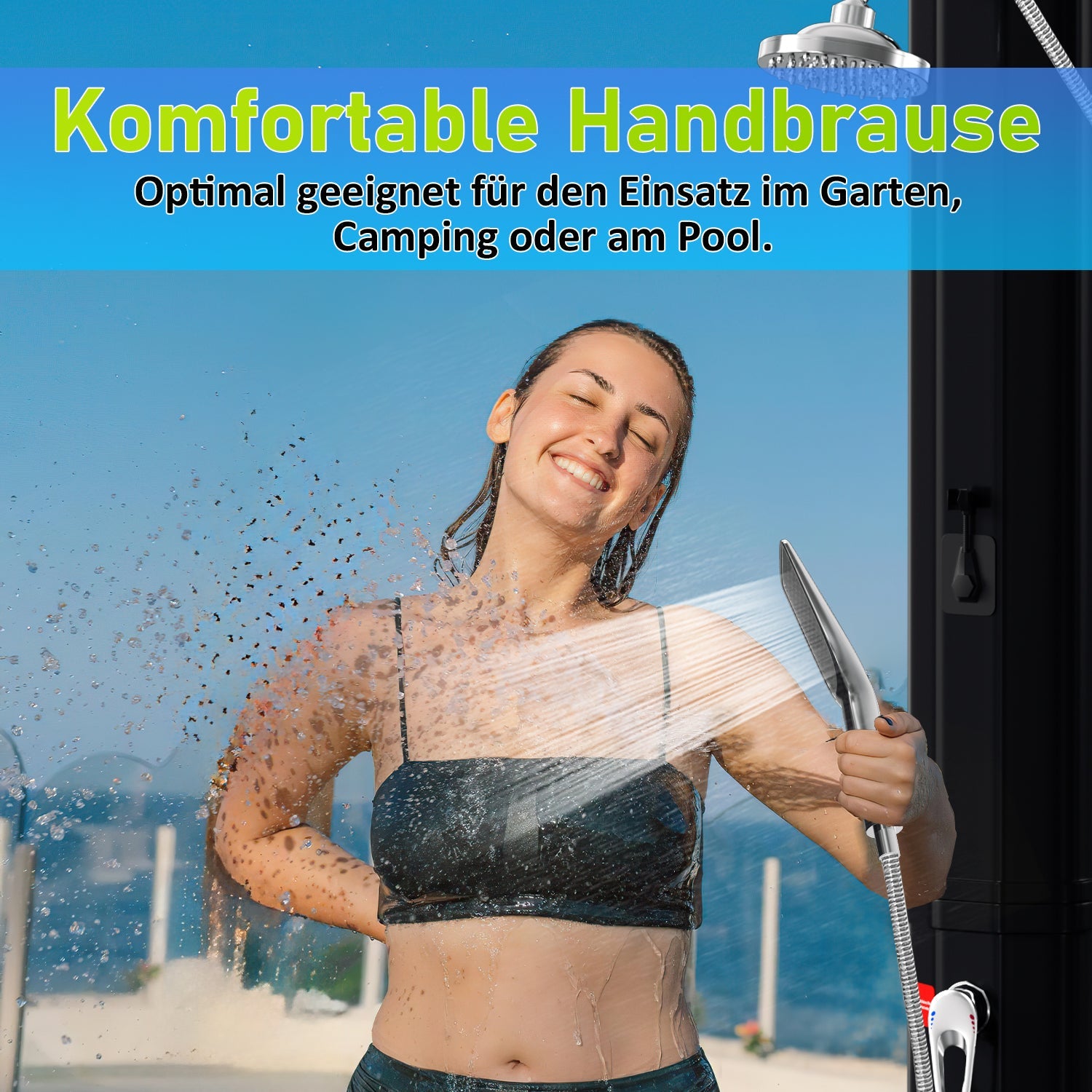 Cosmo Go 20L Solardusche mit Duschkopf Inkl Schutzhaube und Handbrause