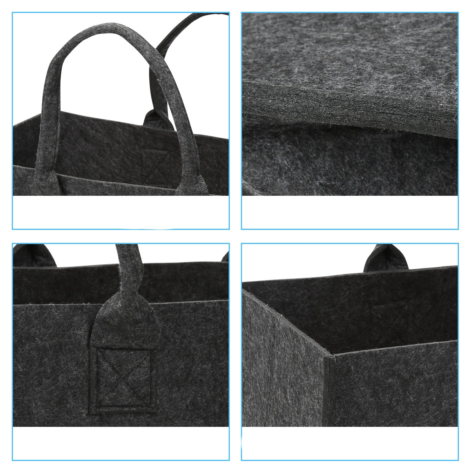 Cosmo Go 2x Filztasche Kaminholztasche Brennholzkorb Faltbar 30L