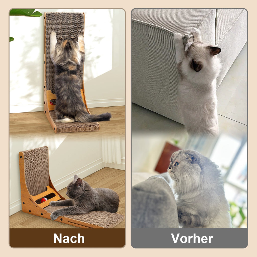 Cosmo Go Katzen Kratzbrett L förmig Kratzpappe