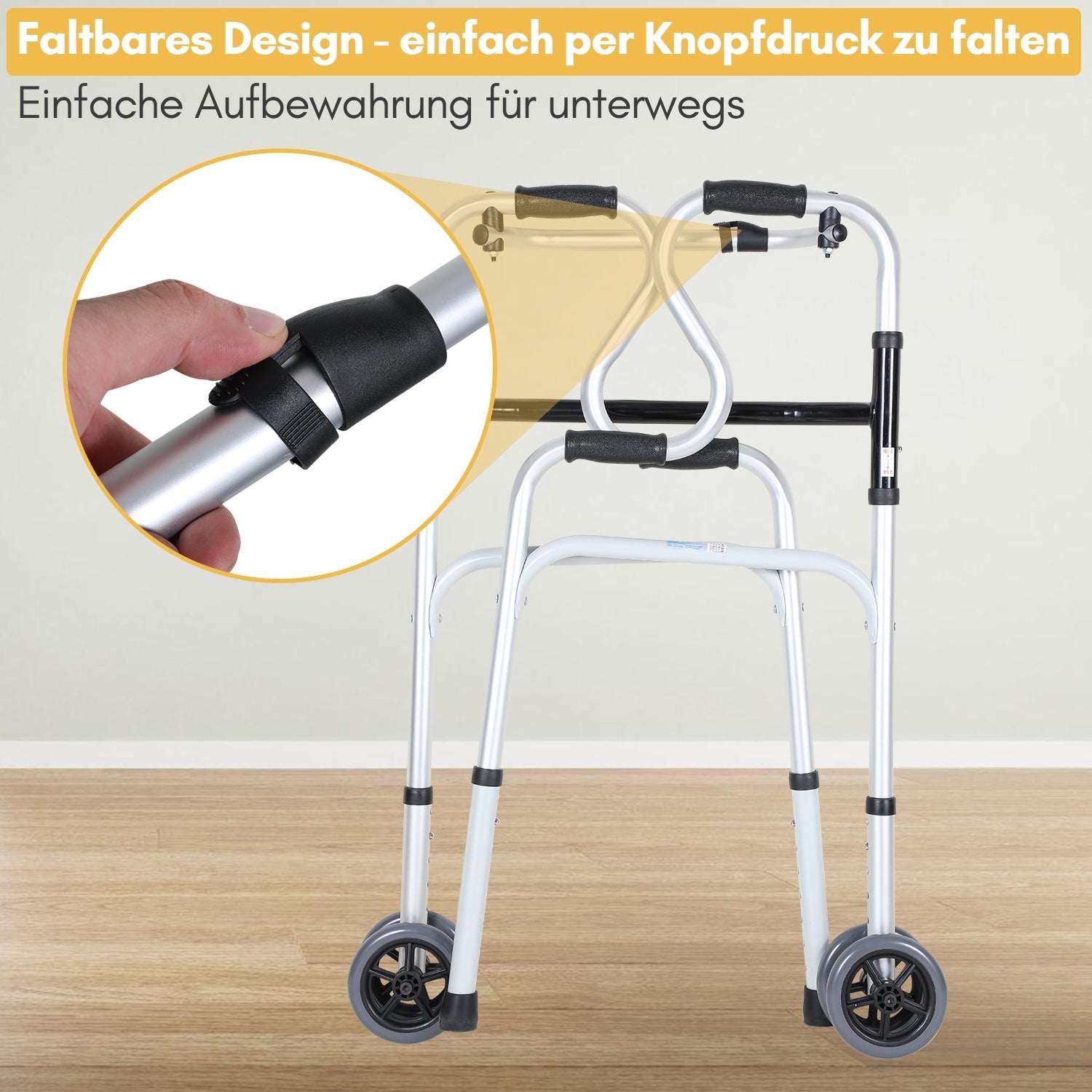 Cosmo Go Gehhilfe Leicht Rollator aus Aluminium bis 180 kg