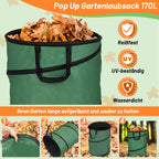 Cosmo Go Gartensack Pop Up Gartenabfallsack 170L mit Griffen