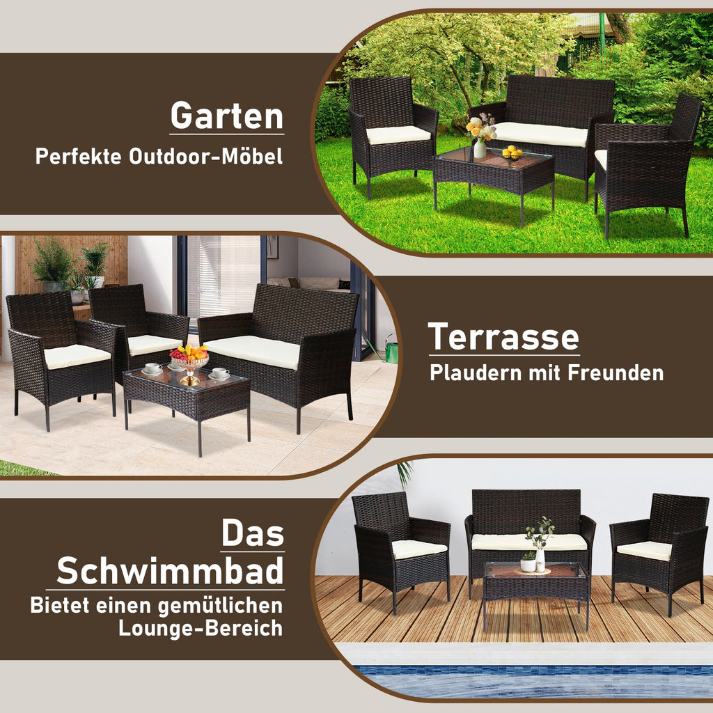 Cosmo Go Polyrattan Sitzgruppe Gartenmöbel Set