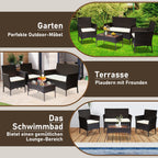 Cosmo Go Polyrattan Sitzgruppe Gartenmöbel Set