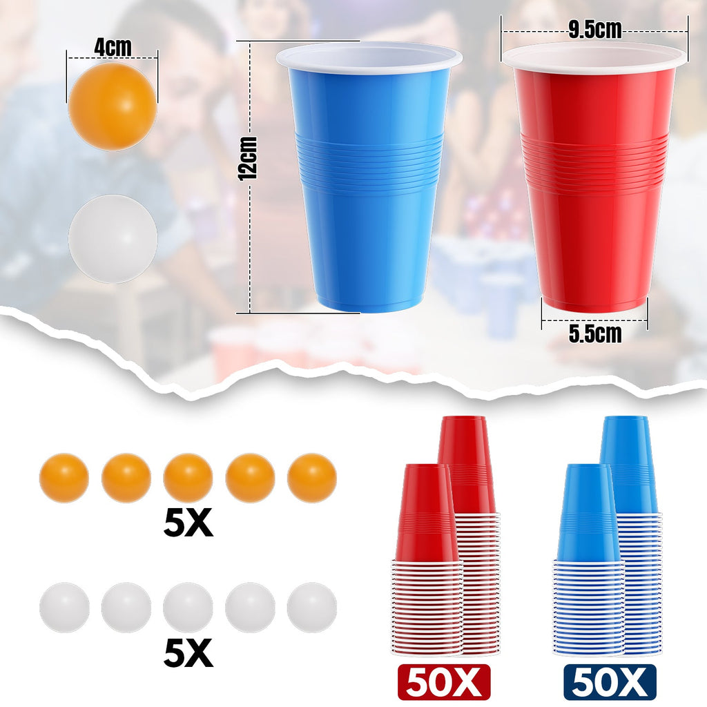 Cosmo Go Pong-Becher-Set 100 Partybecher und 10 Bälle