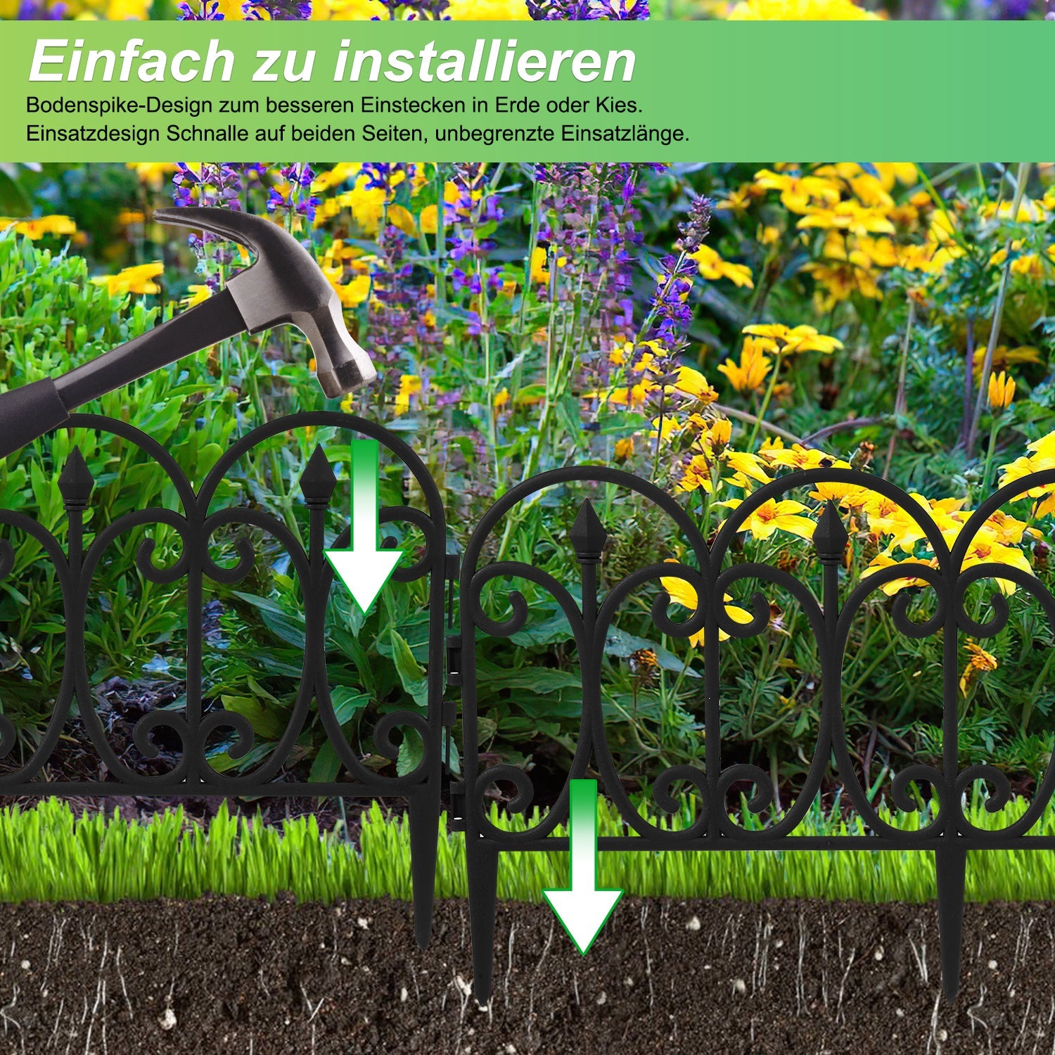 Cosmo Go 5 tlg Beetzaun Beetumrandung Kunststoff