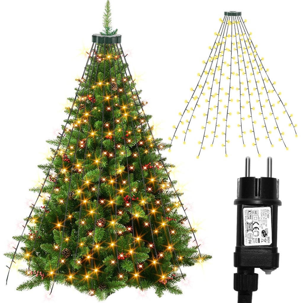 Cosmo Go LED Christbaumbeleuchtung mit Ring 280 LEDs Warmweiß IP44